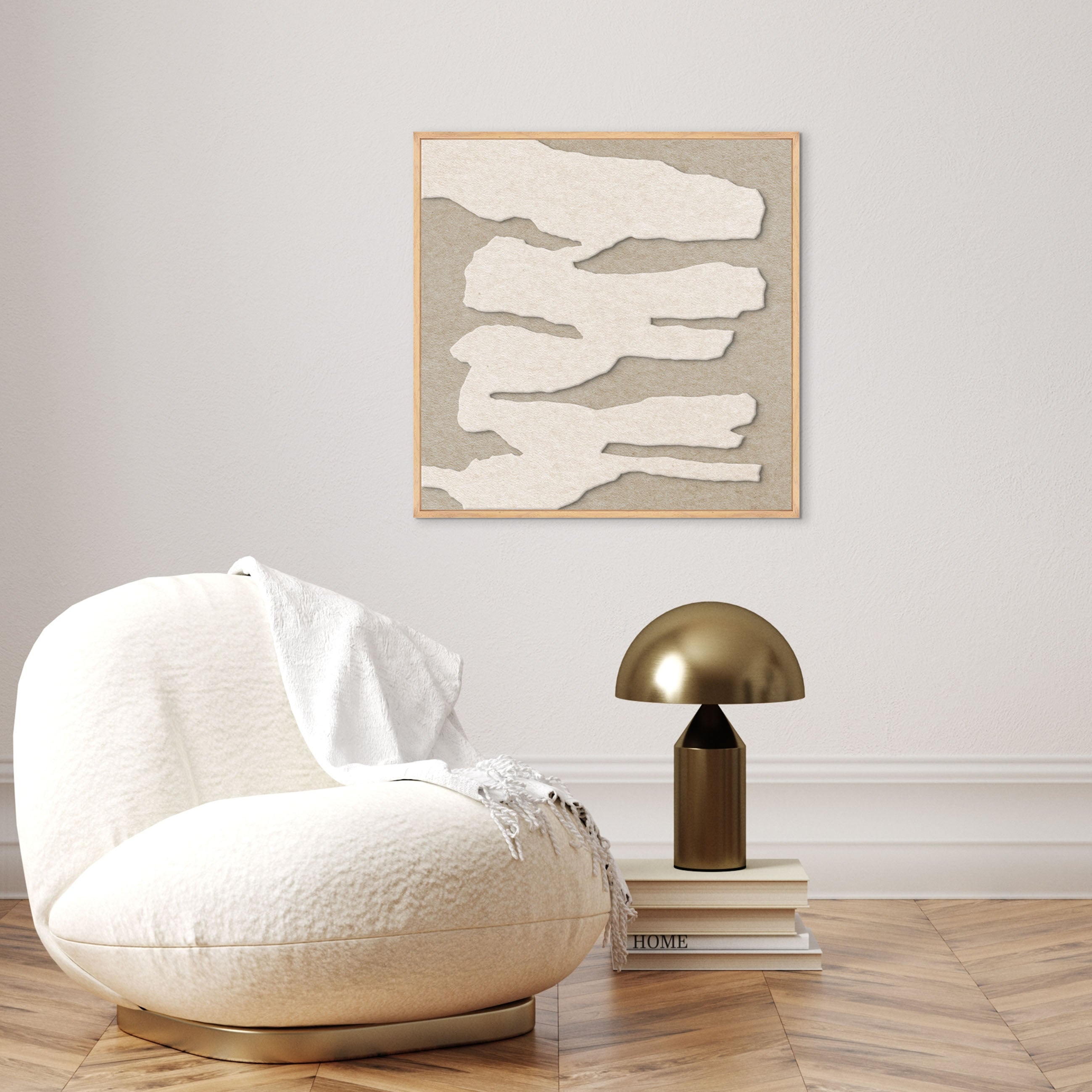 Frequency square 1 | ACOUSTIC ART Akustikbillede ART COPENHAGEN (DA) Ege ramme // 60x60 // Off white // Sand