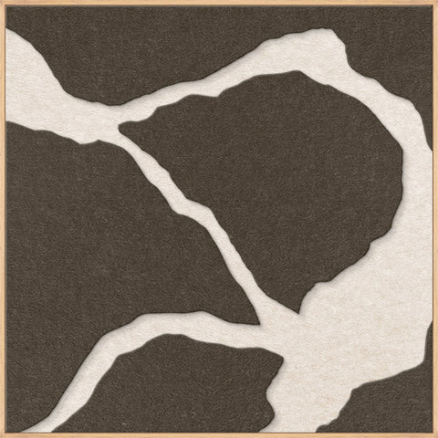 Quiet Friction square 2 | ACOUSTIC ART Akustikbillede ART COPENHAGEN (DA) Ege ramme // 100x100 // Brun // Off white