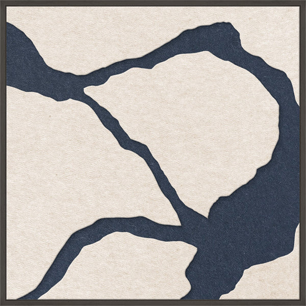 Quiet Friction square 2 | ACOUSTIC ART Acoustic Art ART COPENHAGEN (DA) Sort ramme // 60x60 // Off white // Mørkeblå