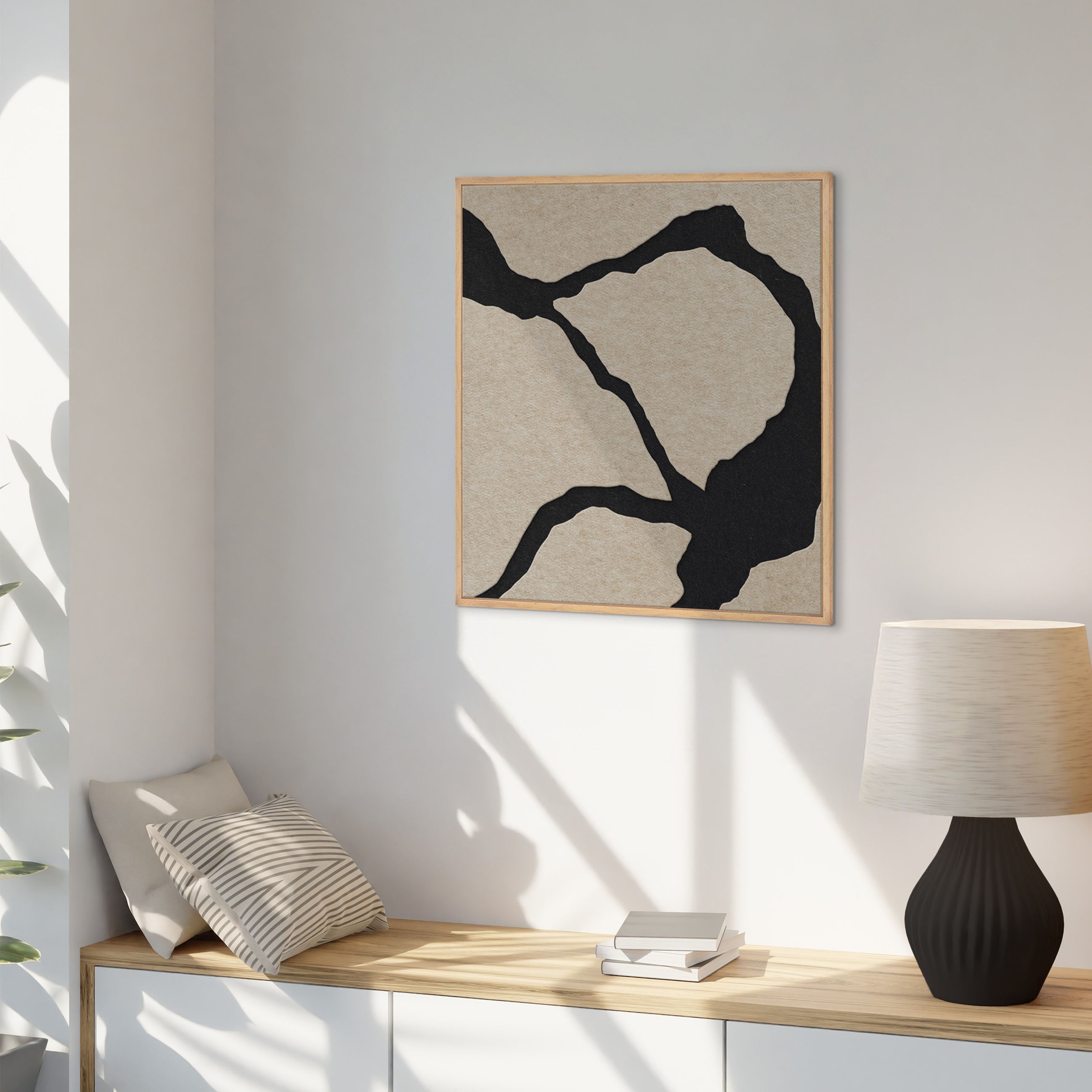 Quiet Friction square 2 | ACOUSTIC ART Acoustic Art ART COPENHAGEN (DA) Ege ramme // 100x100 // Sand // Sort