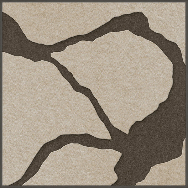 Quiet Friction square 2 | ACOUSTIC ART Acoustic Art ART COPENHAGEN (DA) Sort ramme // 100x100 // Sand // Brun