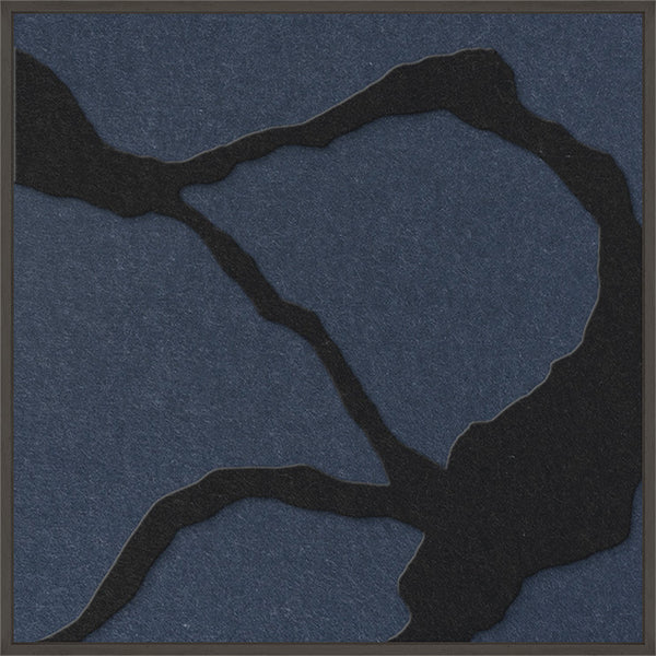 Quiet Friction square 1 | ACOUSTIC ART Akustikbillede ART COPENHAGEN (DA) Sort ramme // 60x60 // Sort // Mørkeblå