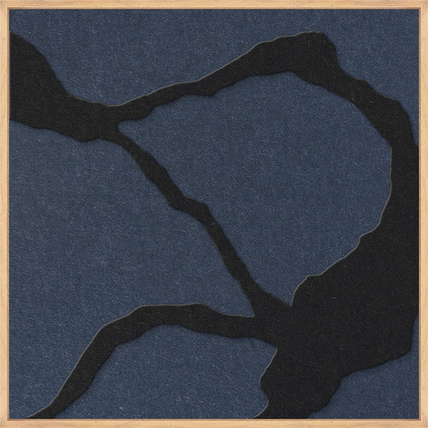 Quiet Friction square 1 | ACOUSTIC ART Akustikbillede ART COPENHAGEN (DA) Ege ramme // 60x60 // Sort // Mørkeblå