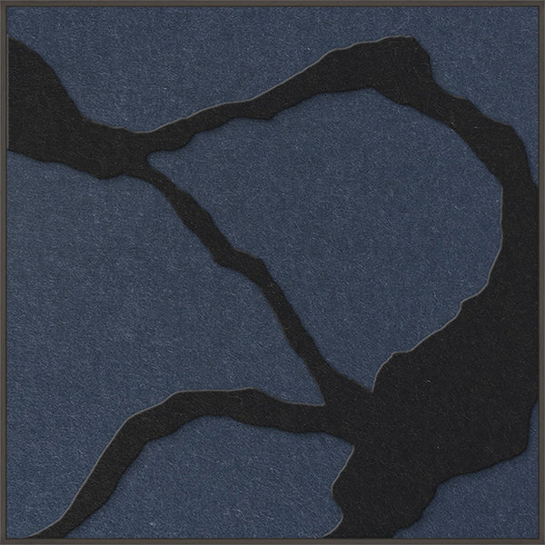 Quiet Friction square 1 | ACOUSTIC ART Akustikbillede ART COPENHAGEN (DA) Sort ramme // 100x100 // Sort // Mørkeblå
