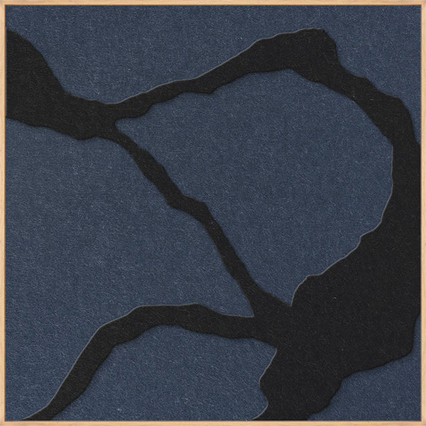 Quiet Friction square 1 | ACOUSTIC ART Akustikbillede ART COPENHAGEN (DA) Ege ramme // 100x100 // Sort // Mørkeblå