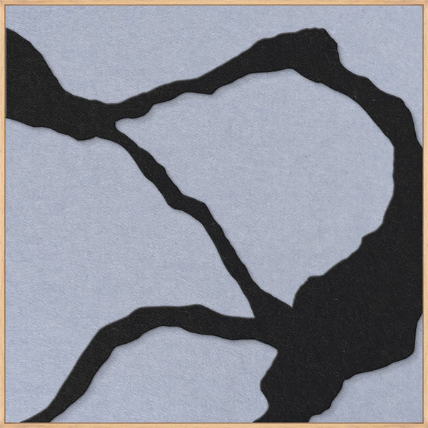 Quiet Friction square 1 | ACOUSTIC ART Akustikbillede ART COPENHAGEN (DA) Ege ramme // 100x100 // Sort // Lyseblå