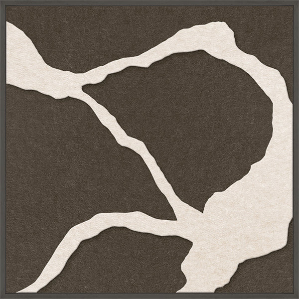 Quiet Friction square 1 | ACOUSTIC ART Akustikbillede ART COPENHAGEN (DA) Sort ramme // 60x60 // Off white // Brun