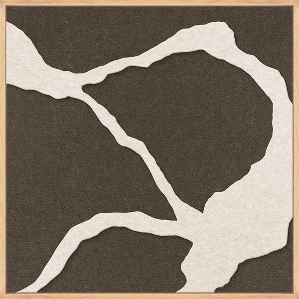 Quiet Friction square 1 | ACOUSTIC ART Akustikbillede ART COPENHAGEN (DA) Ege ramme // 60x60 // Off white // Brun