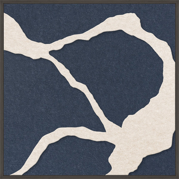 Quiet Friction square 1 | ACOUSTIC ART Akustikbillede ART COPENHAGEN (DA) Sort ramme // 60x60 // Off white // Mørkeblå