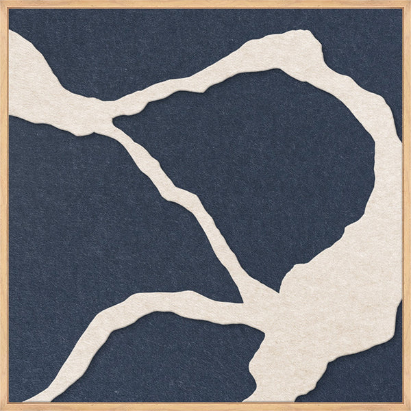 Quiet Friction square 1 | ACOUSTIC ART Akustikbillede ART COPENHAGEN (DA) Ege ramme // 60x60 // Off white // Mørkeblå