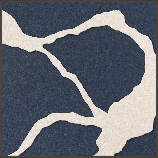 Quiet Friction square 1 | ACOUSTIC ART Akustikbillede ART COPENHAGEN (DA) Sort ramme // 100x100 // Off white // Mørkeblå