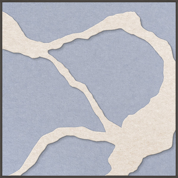 Quiet Friction square 1 | ACOUSTIC ART Akustikbillede ART COPENHAGEN (DA) Sort ramme // 100x100 // Off white // Lyseblå