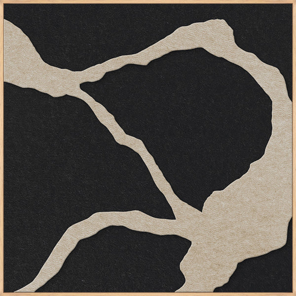 Quiet Friction square 1 | ACOUSTIC ART Akustikbillede ART COPENHAGEN (DA) Ege ramme // 100x100 // Sand // Sort