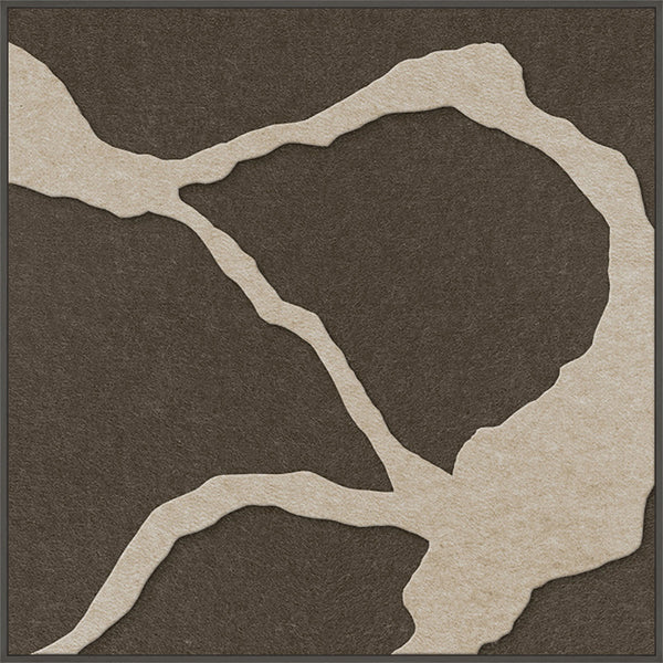 Quiet Friction square 1 | ACOUSTIC ART Akustikbillede ART COPENHAGEN (DA) Sort ramme // 100x100 // Sand // Brun