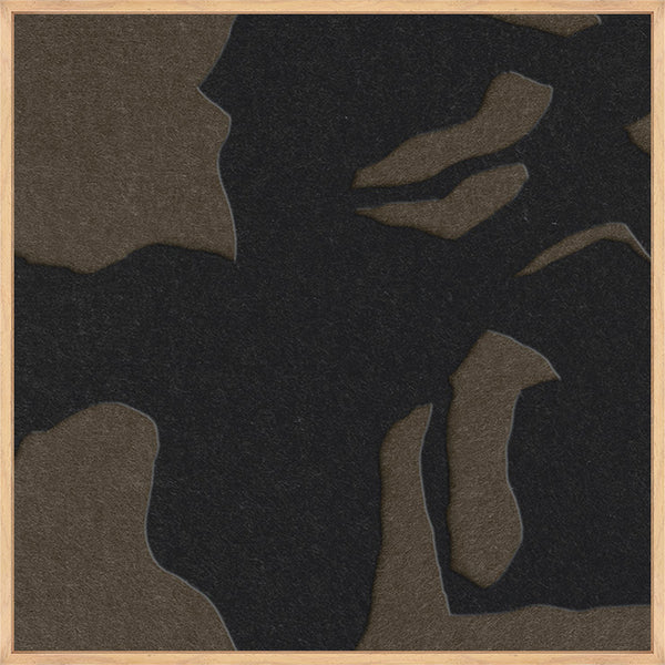 Silent Shadow square 1 | ACOUSTIC ART Akustikbillede ART COPENHAGEN (DA) Ege ramme // 60x60 // Sort // Brun