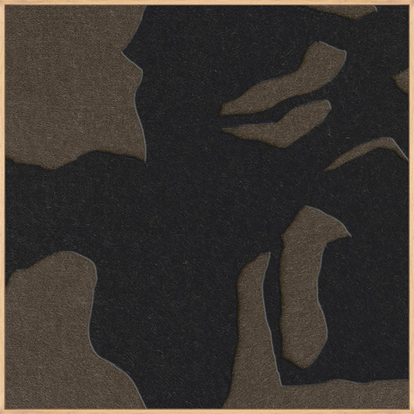 Silent Shadow square 1 | ACOUSTIC ART Akustikbillede ART COPENHAGEN (DA) Ege ramme // 100x100 // Sort // Brun