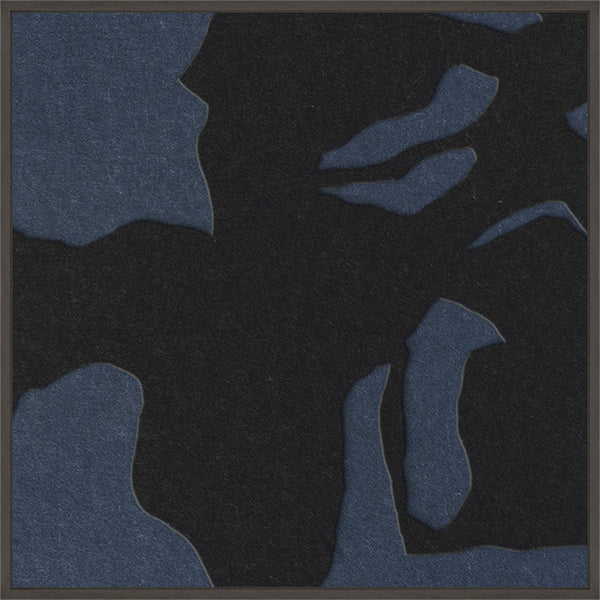 Silent Shadow square 1 | ACOUSTIC ART Akustikbillede ART COPENHAGEN (DA) Sort ramme // 60x60 // Sort // Mørkeblå