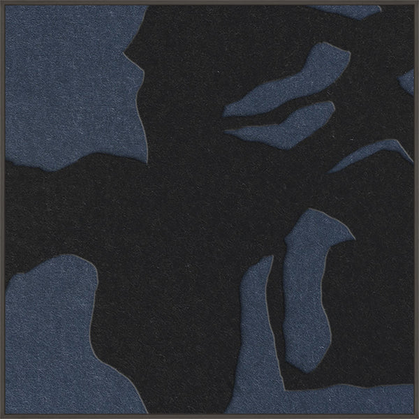 Silent Shadow square 1 | ACOUSTIC ART Akustikbillede ART COPENHAGEN (DA) Sort ramme // 100x100 // Sort // Mørkeblå