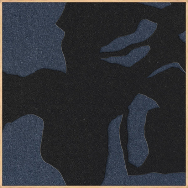 Silent Shadow square 1 | ACOUSTIC ART Akustikbillede ART COPENHAGEN (DA) Ege ramme // 100x100 // Sort // Mørkeblå
