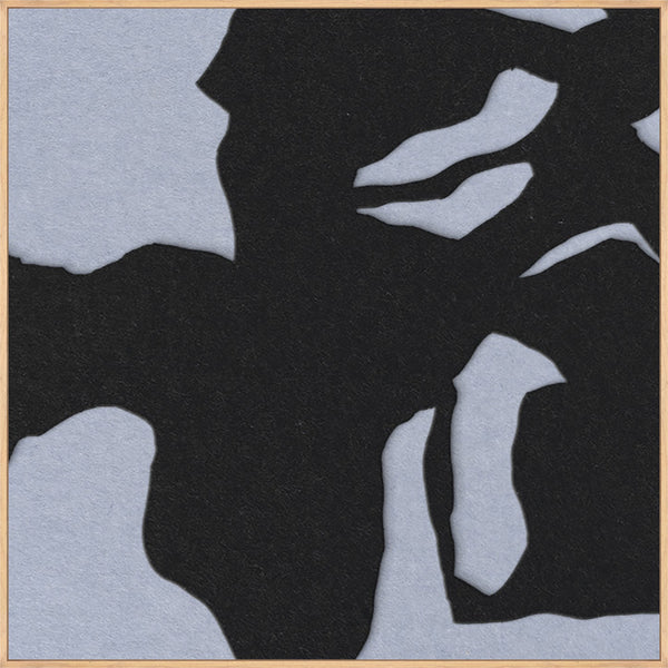 Silent Shadow square 1 | ACOUSTIC ART Akustikbillede ART COPENHAGEN (DA) Ege ramme // 100x100 // Sort // Lyseblå