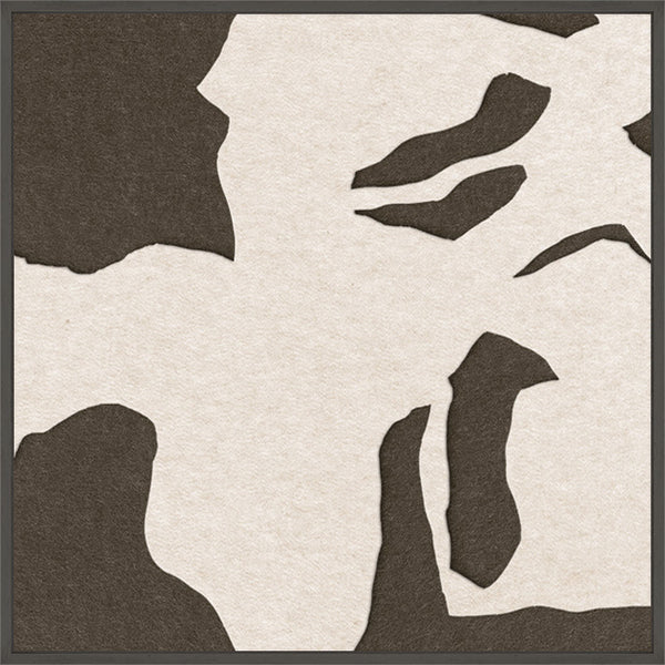 Silent Shadow square 1 | ACOUSTIC ART Akustikbillede ART COPENHAGEN (DA) Sort ramme // 60x60 // Off white // Brun