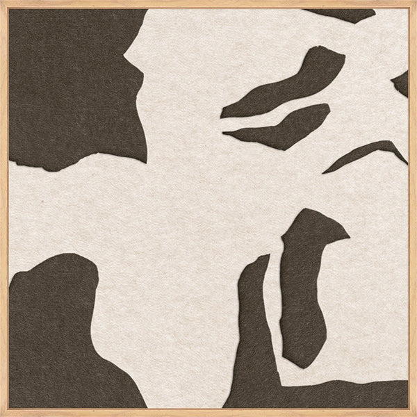 Silent Shadow square 1 | ACOUSTIC ART Akustikbillede ART COPENHAGEN (DA) Ege ramme // 60x60 // Off white // Brun