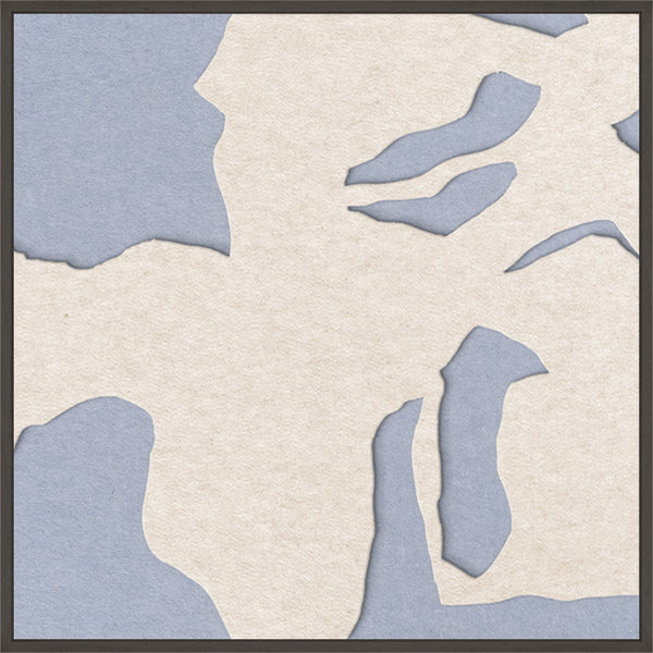 Silent Shadow square 1 | ACOUSTIC ART Akustikbillede ART COPENHAGEN (DA) Sort ramme // 60x60 // Off white // Lyseblå