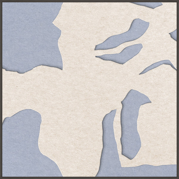 Silent Shadow square 1 | ACOUSTIC ART Akustikbillede ART COPENHAGEN (DA) Sort ramme // 100x100 // Off white // Lyseblå