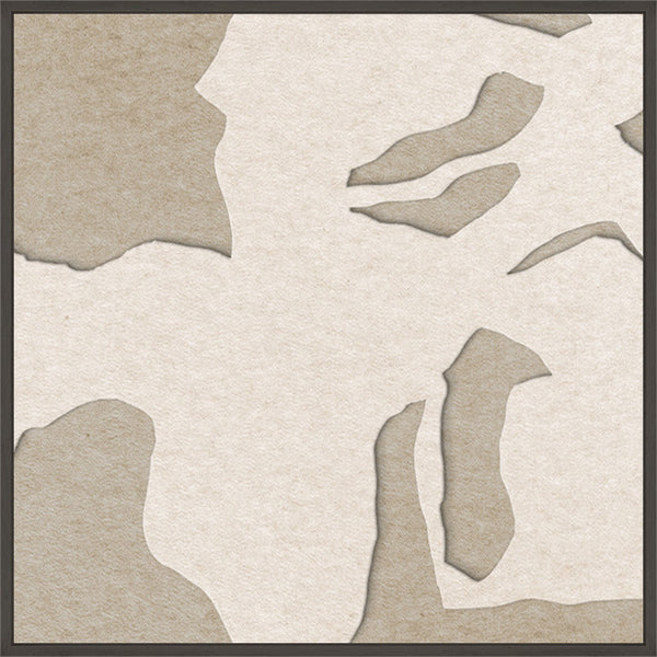 Silent Shadow square 1 | ACOUSTIC ART Akustikbillede ART COPENHAGEN (DA) Sort ramme // 60x60 // Off white // Sand