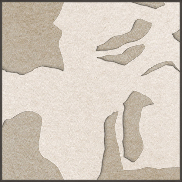 Silent Shadow square 1 | ACOUSTIC ART Akustikbillede ART COPENHAGEN (DA) Sort ramme // 100x100 // Off white // Sand