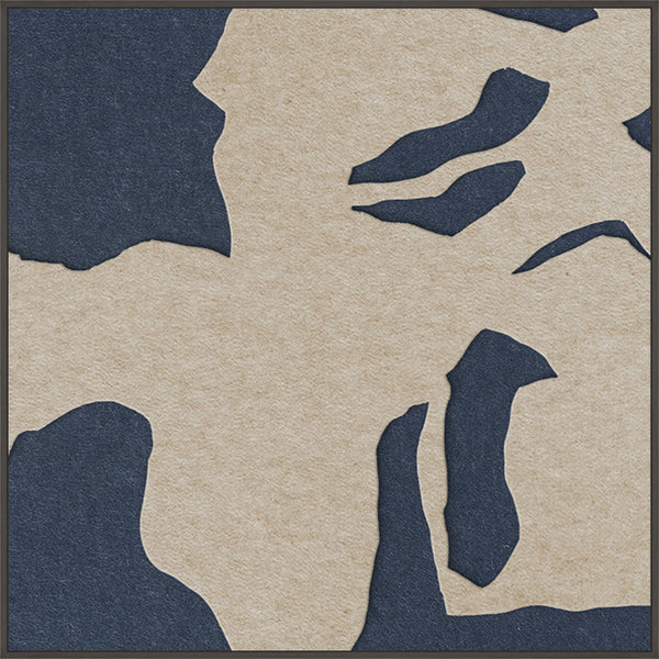 Silent Shadow square 1 | ACOUSTIC ART Akustikbillede ART COPENHAGEN (DA) Sort ramme // 100x100 // Sand // Mørkeblå