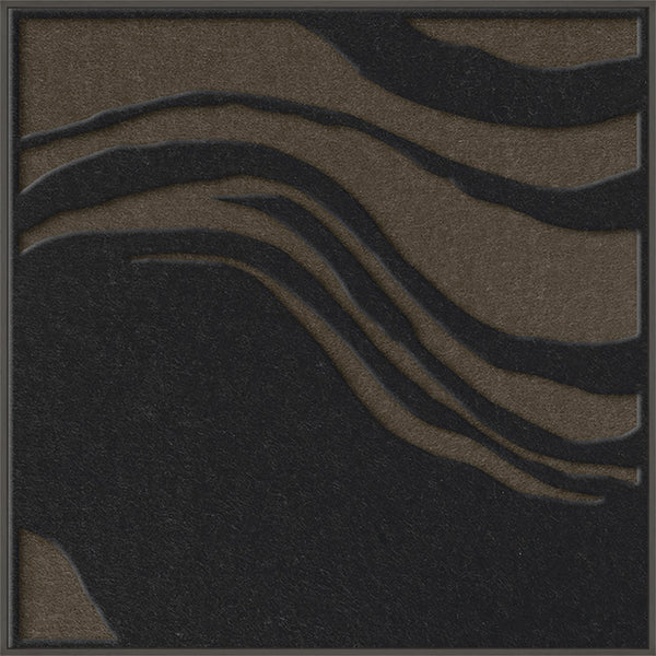 Sacred Silence square 2 | ACOUSTIC ART Akustikbillede ART COPENHAGEN (DA) Sort ramme // 100x100 // Sort // Brun