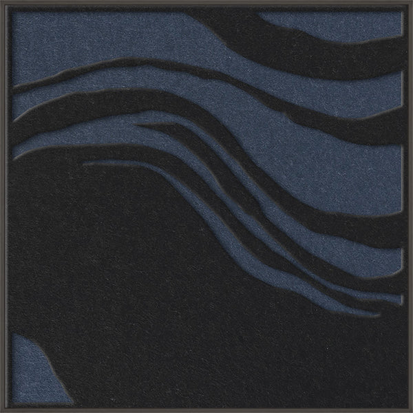 Sacred Silence square 2 | ACOUSTIC ART Akustikbillede ART COPENHAGEN (DA) Sort ramme // 100x100 // Sort // Mørkeblå