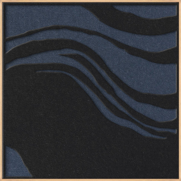 Sacred Silence square 2 | ACOUSTIC ART Akustikbillede ART COPENHAGEN (DA) Ege ramme // 100x100 // Sort // Mørkeblå