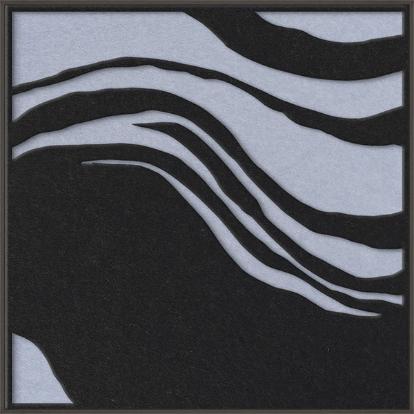 Sacred Silence square 2 | ACOUSTIC ART Akustikbillede ART COPENHAGEN (DA) Sort ramme // 100x100 // Sort // Lyseblå