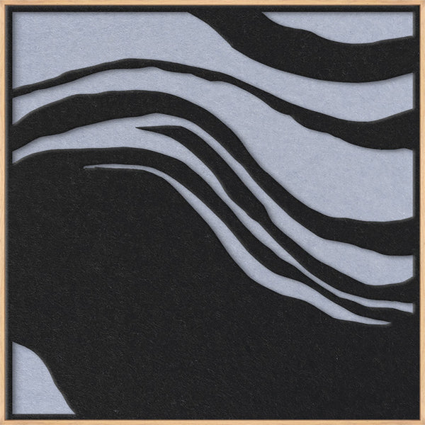 Sacred Silence square 2 | ACOUSTIC ART Akustikbillede ART COPENHAGEN (DA) Ege ramme // 100x100 // Sort // Lyseblå