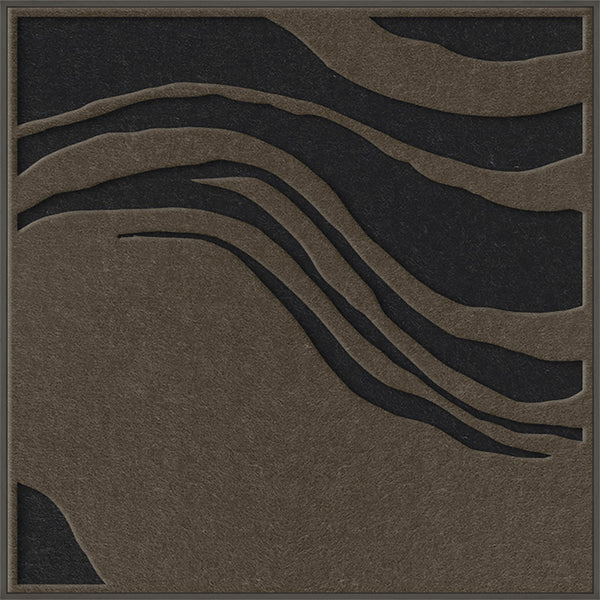 Sacred Silence square 2 | ACOUSTIC ART Akustikbillede ART COPENHAGEN (DA) Sort ramme // 100x100 // Brun // Sort
