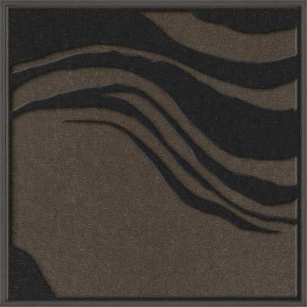 Sacred Silence square 1 | ACOUSTIC ART Akustikbillede ART COPENHAGEN (DA) Sort ramme // 60x60 // Sort // Brun