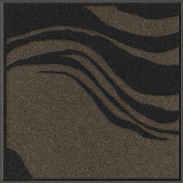 Sacred Silence square 1 | ACOUSTIC ART Akustikbillede ART COPENHAGEN (DA) Sort ramme // 100x100 // Sort // Brun
