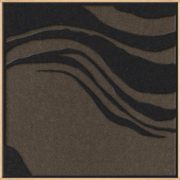 Sacred Silence square 1 | ACOUSTIC ART Akustikbillede ART COPENHAGEN (DA) Ege ramme // 100x100 // Sort // Brun