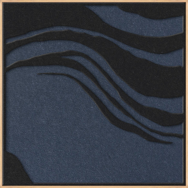 Sacred Silence square 1 | ACOUSTIC ART Akustikbillede ART COPENHAGEN (DA) Ege ramme // 100x100 // Sort // Mørkeblå
