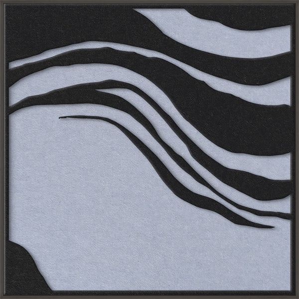 Sacred Silence square 1 | ACOUSTIC ART Akustikbillede ART COPENHAGEN (DA) Sort ramme // 100x100 // Sort // Lyseblå