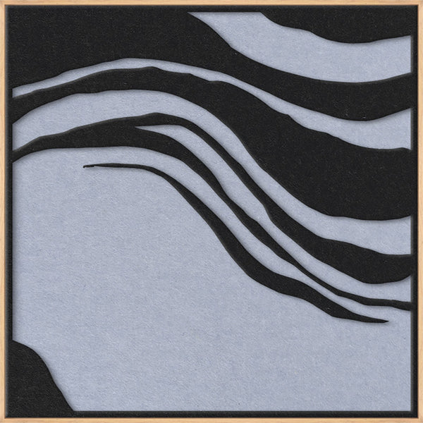 Sacred Silence square 1 | ACOUSTIC ART Akustikbillede ART COPENHAGEN (DA) Ege ramme // 100x100 // Sort // Lyseblå