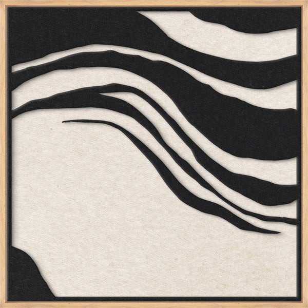 Sacred Silence square 1 | ACOUSTIC ART Akustikbillede ART COPENHAGEN (DA) Ege ramme // 60x60 // Sort // Off white