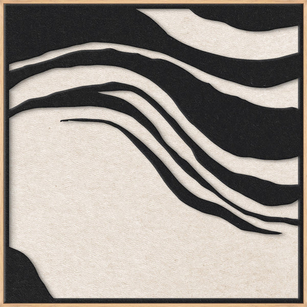 Sacred Silence square 1 | ACOUSTIC ART Akustikbillede ART COPENHAGEN (DA) Ege ramme // 100x100 // Sort // Off white