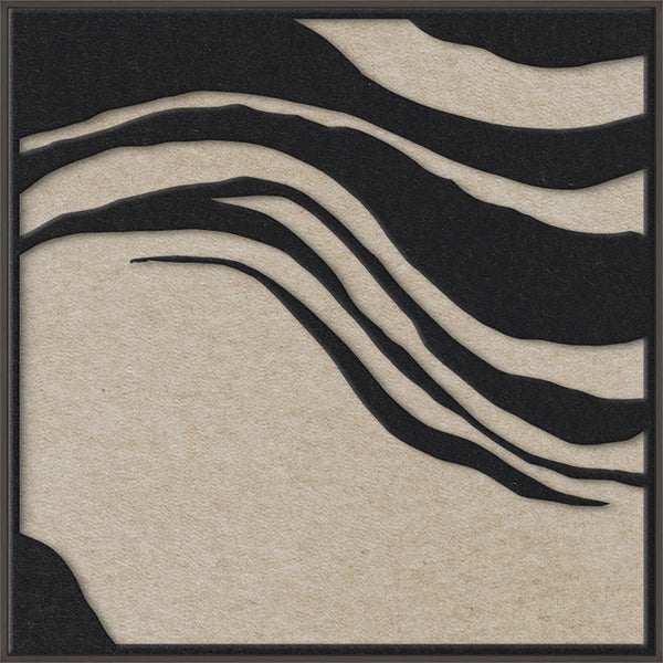 Sacred Silence square 1 | ACOUSTIC ART Akustikbillede ART COPENHAGEN (DA) Sort ramme // 100x100 // Sort // Sand