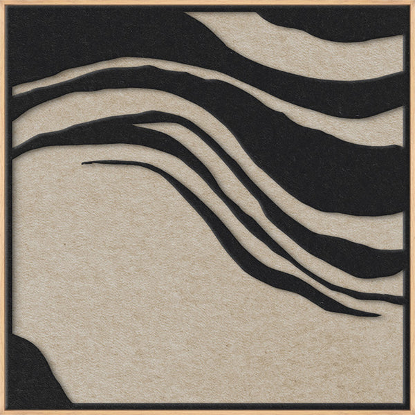 Sacred Silence square 1 | ACOUSTIC ART Akustikbillede ART COPENHAGEN (DA) Ege ramme // 100x100 // Sort // Sand