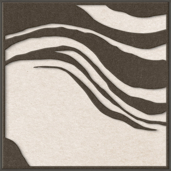 Sacred Silence square 1 | ACOUSTIC ART Akustikbillede ART COPENHAGEN (DA) Sort ramme // 100x100 // Brun // Off white