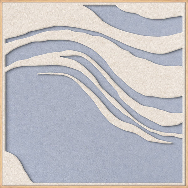Sacred Silence square 1 | ACOUSTIC ART Akustikbillede ART COPENHAGEN (DA) Ege ramme // 100x100 // Off white // Lyseblå