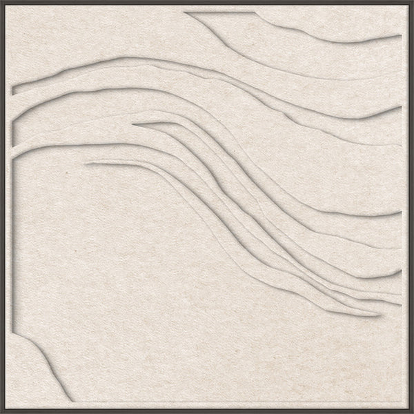 Sacred Silence square 1 | ACOUSTIC ART Akustikbillede ART COPENHAGEN (DA) Sort ramme // 100x100 // Off white // Off white